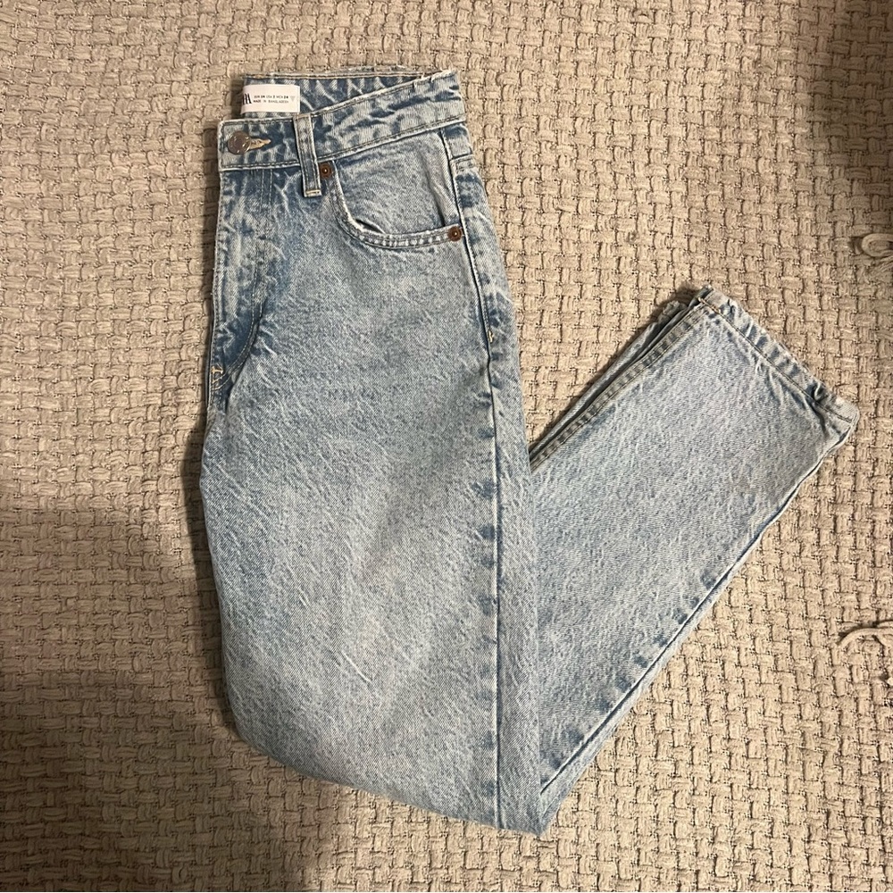 Zara high-rise straight leg jeans
